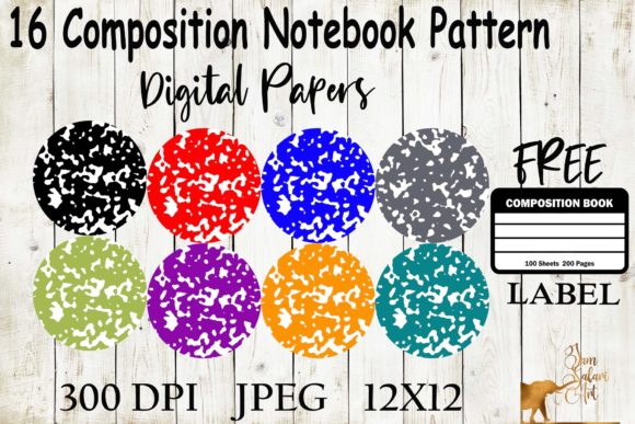 16 Composition Notebook Cover Papers