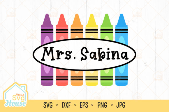 Crayon Split Monogram Name School Svg