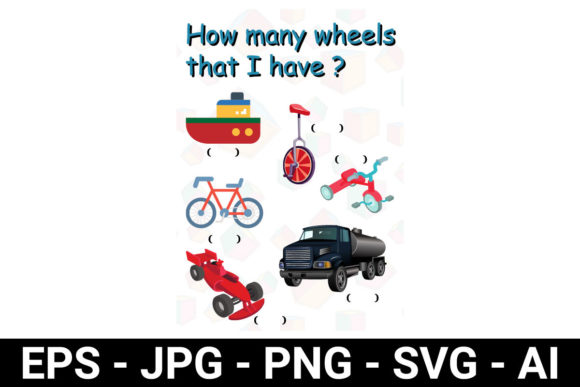 Kids Activity Worksheet How Many Wheels Graphics
