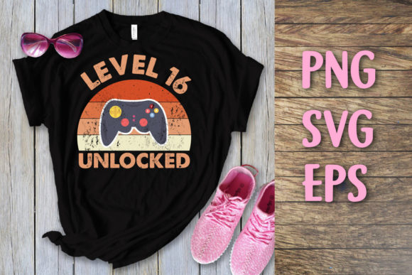 Level 16 Unlocked Vintage Birthday Svg