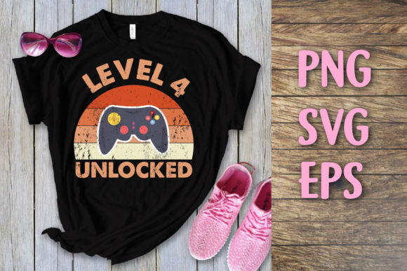 Level 4 Unlocked Vintage Birthday Svg Graphics