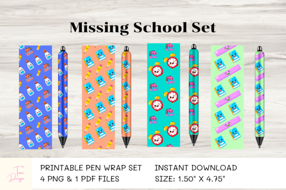 Missing School Pen Wrap Set: Graphics and Print Templates