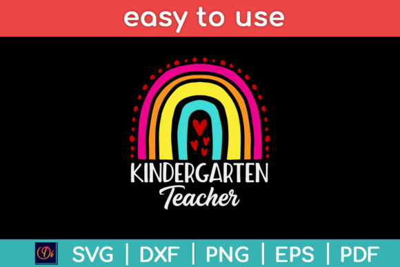 Rainbow Cute Kindergarten Teacher Svg Graphics